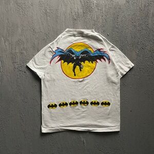 vintage batman shirt mens medium white 1980s DC Logo hero dark knight